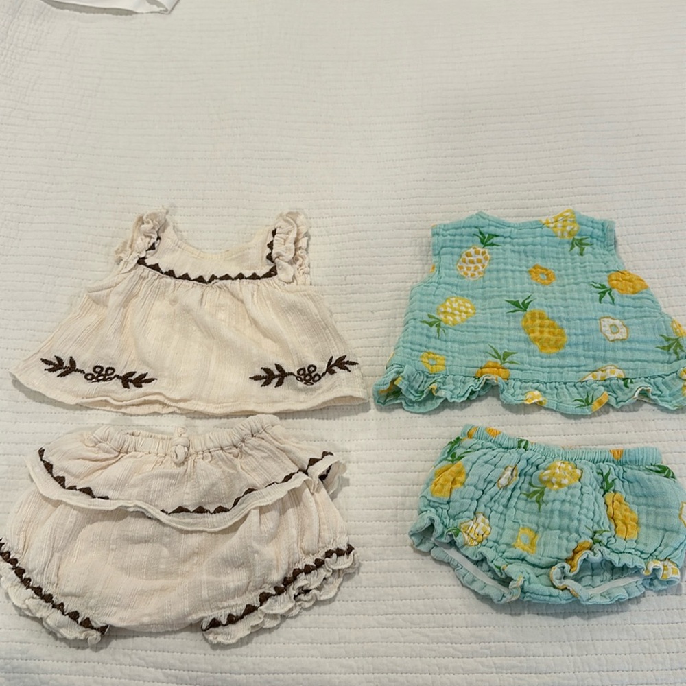 Baby girl (3-6mo) summer cotton bloomer set